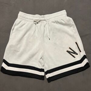 Nike‎ Air Sportswear Tech Fleece Mens Medium Shorts Grey Black Stripe Spellout